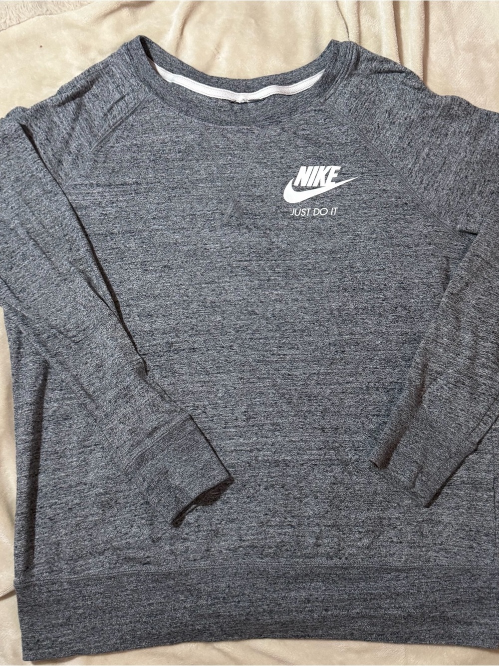 Nike Lightweight Gray Crewneck Sweatshirt - Just Do It